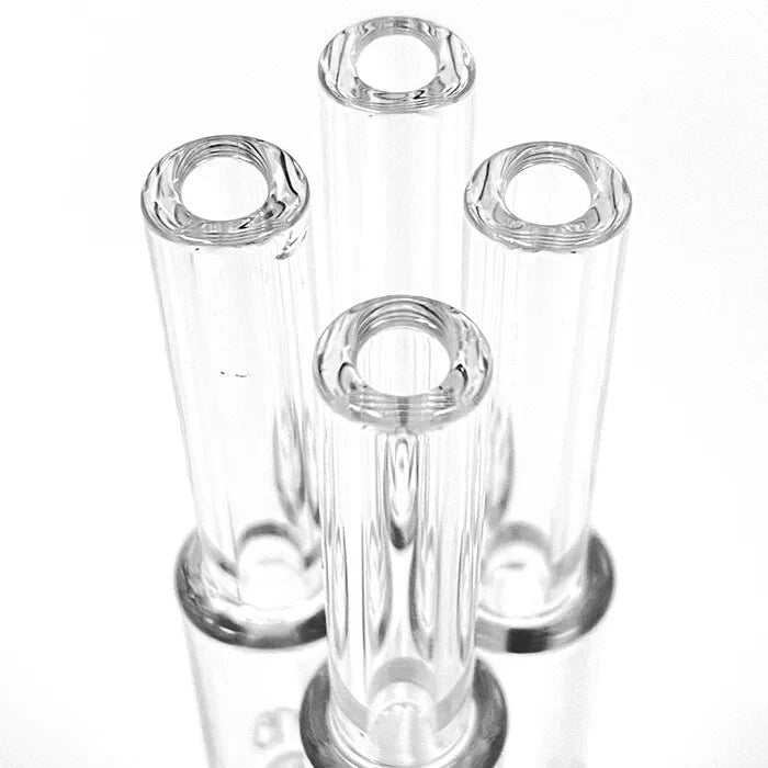 White Rhino Pyrex Glass Straw V2 With Black Silicone Cap
